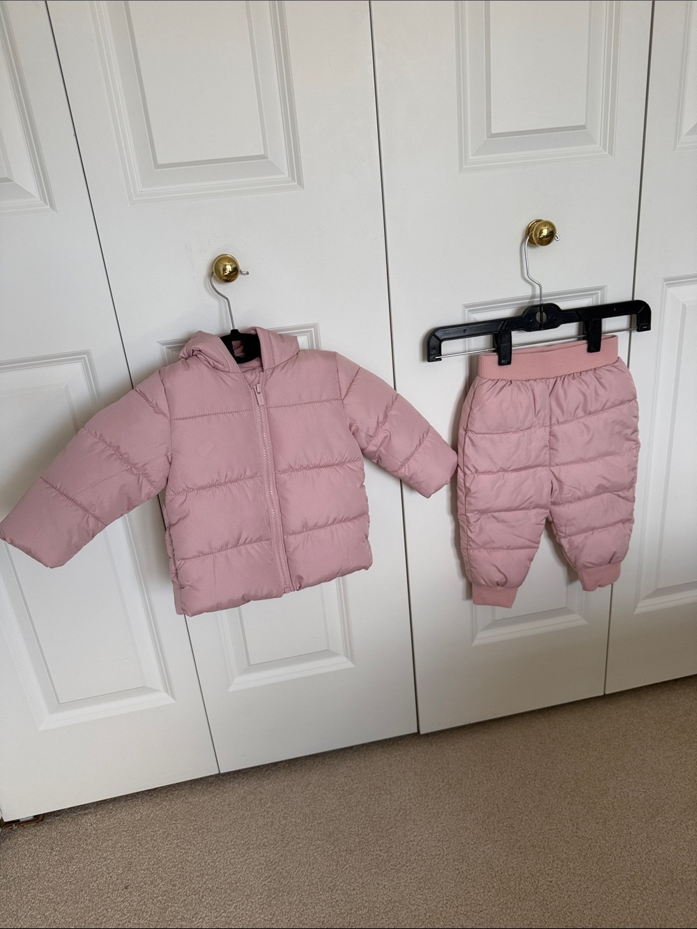 Old Navy Pink Puffer Jacket and Pants Set
